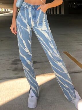 New Lioness Alabama Jeans Tie Dye Denim Designer-XS US 2